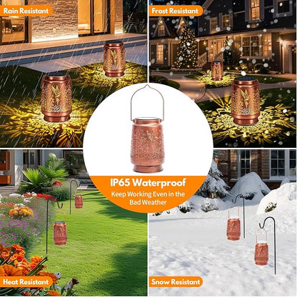 Solar Lantern Outdoor Lamp Waterproof Decorations Garden Decor, Christmas Birthday Gifts for Women, Mom, Grandma Decorative Garden, Yard, Patio, Lawn, Balcony Porch - Hummingbird B
