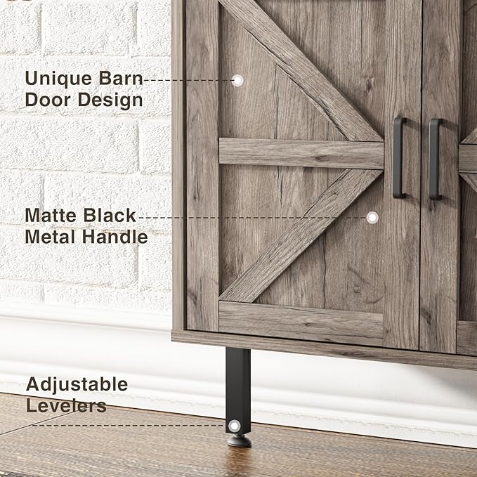 Ladder Bookshelf with Cabinet, 6 Tier Industrial Wall Mount Ladder Bookcase with Farmhouse Cabinet, Tall Narrow Open Ladder Shelf with Metal Frame for Living Room, Bathroom, Home Office, Rustic Grey
