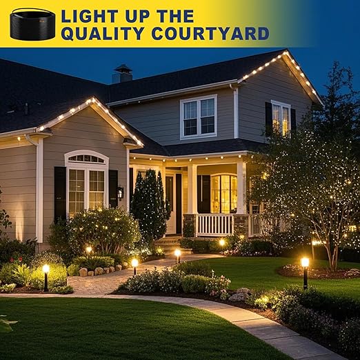 haisstronica 12/2 Low Voltage Landscape Wire 100ft - Copper Direct Burial Waterproof Cable for Landscape Lighting, Outoor Pathway Lights & Garden LED,UL Listed,UV Resistant