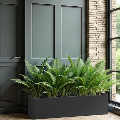 Casaphoriar Metal Planter Box 36"x9"x9", Rectangular Planter and Drainage Holes, Perfect for Outdoor Patio and Balcony Decor, Black
