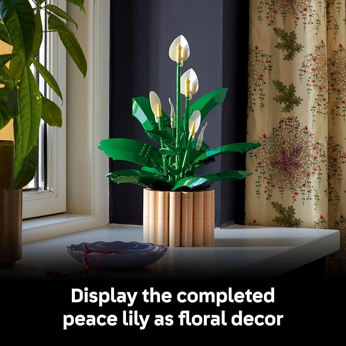 LEGO Botanicals Peace Lily Flower Building Set for Adults - DIY Bedroom, Book Shelf & Office Decor for Women & Men, Ages 18+ - Artificial Flowers Crafting Kit - Gift Idea for Birthdays - 11504