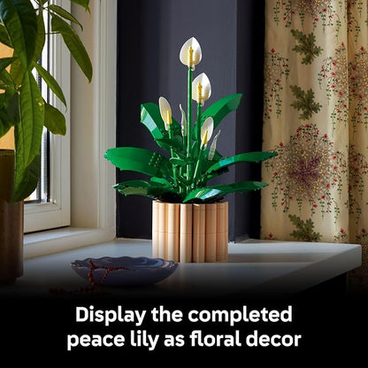 LEGO Botanicals Peace Lily Flower Building Set for Adults - DIY Bedroom, Book Shelf & Office Decor for Women & Men, Ages 18+ - Artificial Flowers Crafting Kit - Gift Idea for Birthdays - 11504