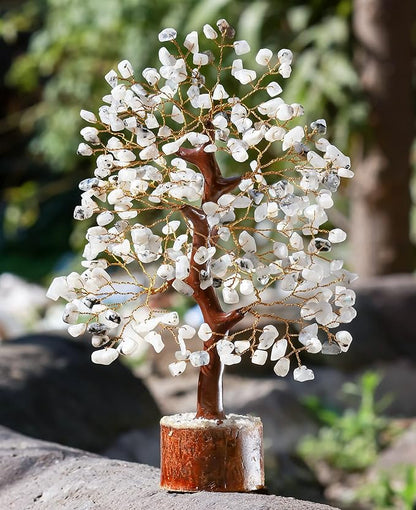 Rainbow Moonstone Crystal Tree Gemstone Tree of Life Chakra Bonsai Tree for Room, Office & Bedroom Decor Spiritual Gift Meditation Birthday Gift for Women Mom her Sister Housewarming Gifts Home