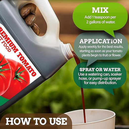 PlantVantage Premium Tomato Plant Food-Concentrated Fertilizer with Humic Acid & Zinc Nitrogen-Supports Strong Roots,Enhances Blooms & Yields-Easy Application for Root Feeding or Foliar Spray (32 OZ)
