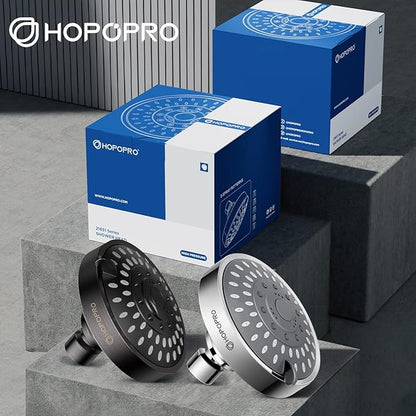 HOPOPRO 5-Mode High Pressure Shower Head - The Washington Post, NBC News, Today TV Show Recommended - High Flow Fixed Showerheads (4 Inch Chrome)