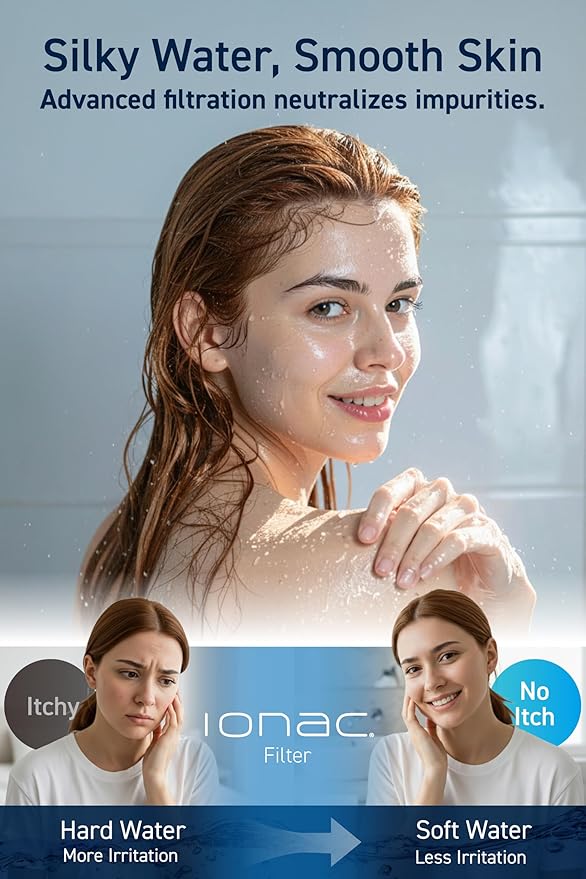 【Made in Japan and innovative technology】 IONAC shower head with filter, water softener shower, spa at home, suitable for atopy, water-saving shower head (Filter)