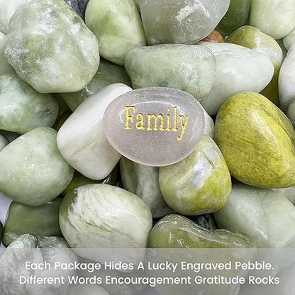 SIDONG 5 LB Jade Pebbles, 1.2-2Inch Natural Decorative Polished Jade Stones, Jade River Rocks for Succulents, Cactus, Vases, Indoor Plants, Garden Landscaping, Bamboo