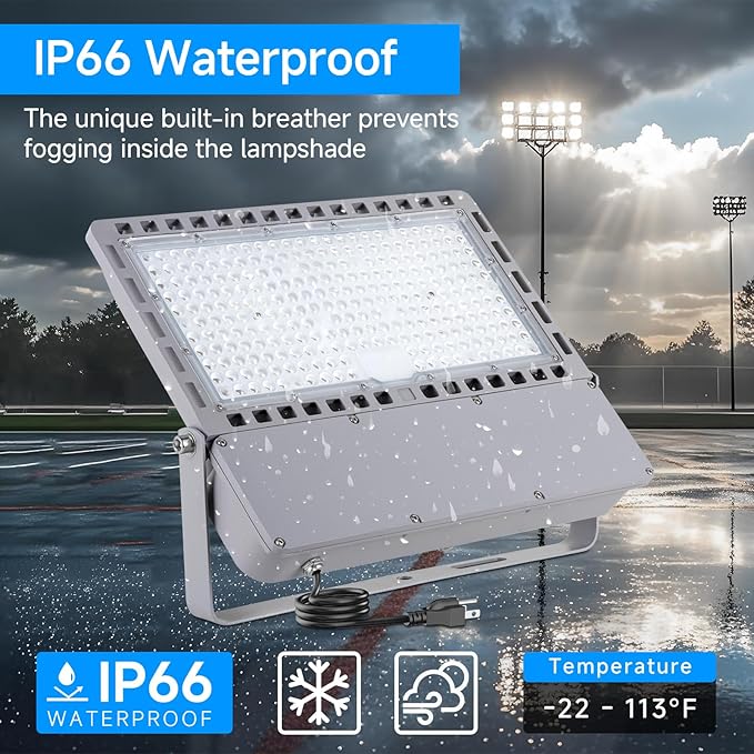 245W 4Pack LED Flood Light Outdoor, Stadium Light, Floodlight, Heavy-Duty-245W-Waterproof IP66-36500 Lumen-UL applied in gardens, factoriescourt, stadiums, yard, Warehouse,squares, and any arena