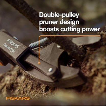 Fiskars XtendControl Extendable Tree Pruner (12 ft), Pole Saw, Adjustable Branch Trimmer with 15" X1 Saw, 3-6 ft Extension Poles, and Secure Locking System for Precision Cutting