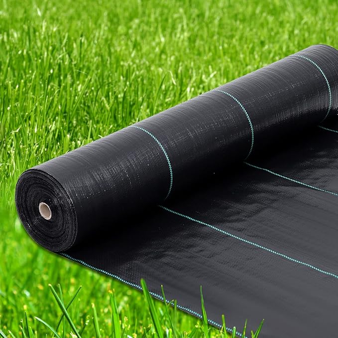 6ft X 300ft Weed Barrier Landscape Fabric Heavy Duty, Premium 3.2oz Ground Cover Weed Block Gardening Mat, Easy Setup & Superior Weed Control, for Erosion Control, Weed Barrier