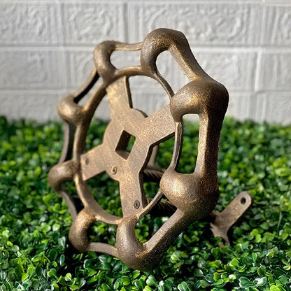Vintage Outdoor Faucet Spigot Garden Hose Holder - Cast Iron with Weather-Resistant Bronze Finish - Decorative Wall-Mounted Hose Hanger - Holds 75 Feet - Ideal for Garden and Patio