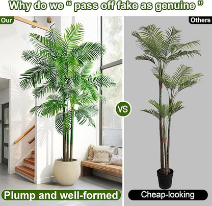 Big Artificial Palm Tree Tall Faux Tropical Trees Indoor Outdoor Realistic Floor Plants Large Fake Plant for Home Living Room Office Decor Porch Outside Patio arboles para Modern Farmhouse decoracion