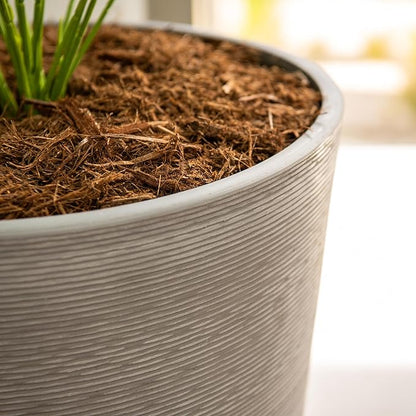 XBrand Modern 28-Inch Tall Round Planter, Modern Tapered Planter Perfect for Indoor & Outdoor Planter, Patio Décor, Set of 2, Gray
