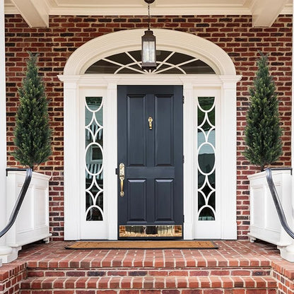 4FT Tall Artificial Cedar Topiary Trees Set of 2, Artificial UV Resistant Potted Plants, Faux Bushes Fake Shrubs for Outdoor Indoor Home Entryway Front Porch Garden Patio Offices Living Room Decor