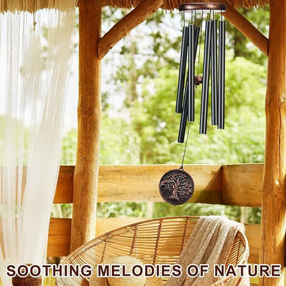 Memorial Wind Chimes for Outside, Sympathy Gifts for Loss of Loved One, Memorial Gift for Loss of Mom Dad Grandparent, Vintage Tree of Life Deep Tone Windchimes Outdoor (DIY 34" Tree of Life)