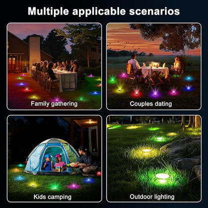 RGB Outdoor Ground Lights, 100Ft Color Changing Pathway Lights with Remote & App Control, Waterproof Walkway Lighting, Wired for Garden Yard Lawn Patio Best for Holiday Party