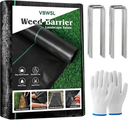 Weed Fabric Barrier Heavy Duty, 3FT x 100FT 3.2oz Garden Weed Blocker Fabric, Landscaping Fabric, Weed Control Fabric Ground Cover Gardening Mat