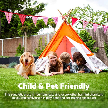 Artificial Grass Rug Outdoor Indoor 9FTX34FT Fake Grass Carpet Green Synthetic Grass Pet Turf Realistic Faux Grass Rug with Drain Holes for Garden Lawn Landscape Balcony Home Decor Patio