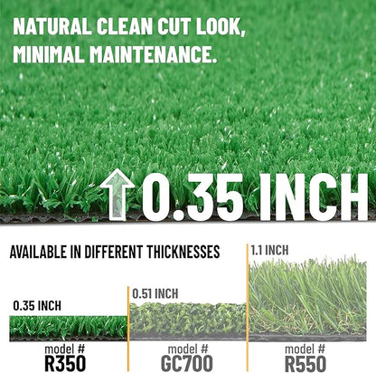 Ottomanson Artificial Grass Turf 7'10" x 20' Indoor Outdoor Faux Grass Rug with Drainage Holes, Customizable with Extra Long Size Options, Perfect for Patio Lawn Balcony Weddings Photoshoot Backdrop