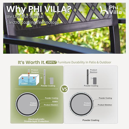 PHI VILLA 9 Pieces Outdoor Dining Set, Expandable Metal Table (64"-82") and 8 Swivel Dining Chairs – Perfect for Patio, Garden, Deck, Porch, and Yard, 9PCS Outdoor Dining Set Style 2