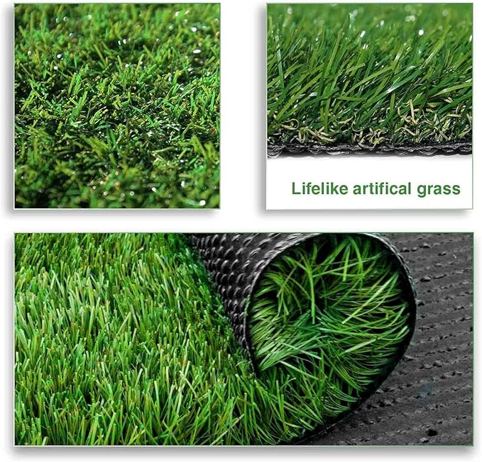 LITA 7ft x 13ft Realistic Deluxe Artificial Grass Synthetic Thick Lawn Turf Carpet Perfect for Indoor/Outdoor Landscape, 7'X13', Green