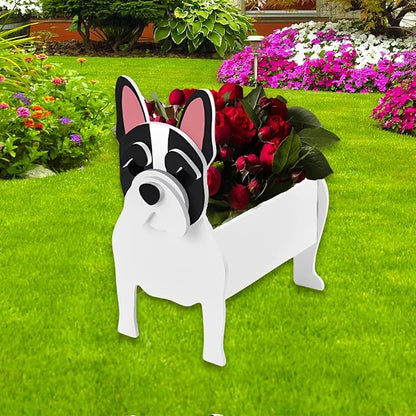 White French Bulldog Dog Planter Plant Pots,Cute Dog Flower Planter,Gifts for Pet Lovers,Unique Animal Plant Pots,Office,Indoor Outdoor Garden Decor(9.45 * 6.3 * 13.35in)