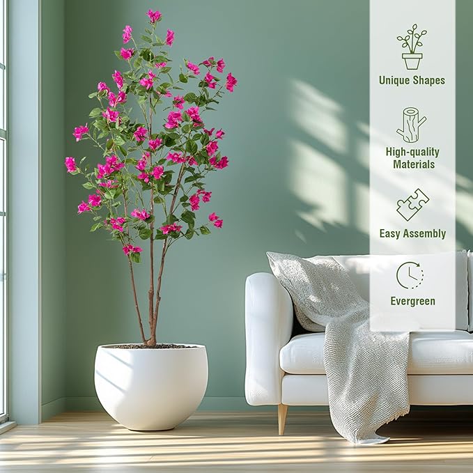 Fake Tree Bougainvillea Artificial Tall Fake Plant 6 Feet Faux Trees Indoor Faux Bougainvillea Artificial Trees Tall Artificial Plants Indoor Applies to Indoor Home Decor Office Hotel Decor