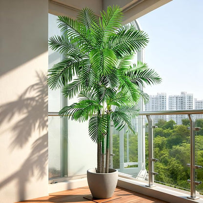 Big Artificial Palm Tree Tall Faux Tropical Trees Indoor Outdoor Realistic Floor Plants Large Fake Plant for Home Living Room Office Decor Porch Outside Patio arboles para Modern Farmhouse decoracion