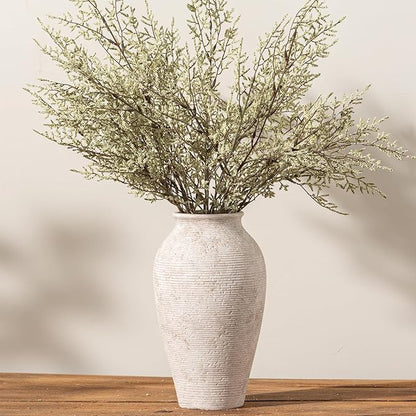 Ceramic Flower Vase Home Decor - Large Tall Farmhouse Table Vases Rustic Vintage Living Room Kitchen Bedroom Decorations for House Book Shelf Office Coffee Desk Dining Fireplace (11" Retro)