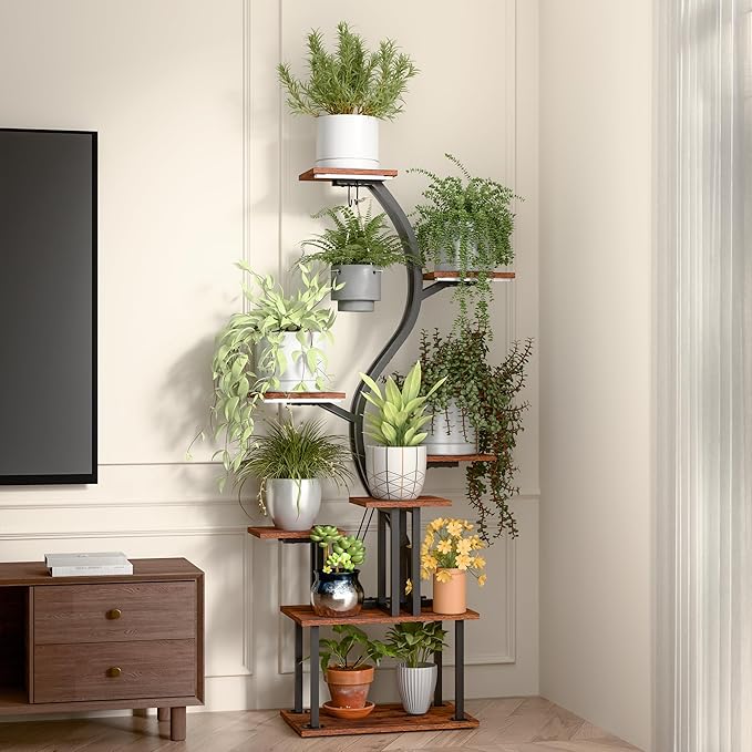 Plant Stand Indoor with Grow Lights, 9 Tiered Metal Plant Shelf, Plant Stand for Indoor, Large Plant Rack Display Shelves