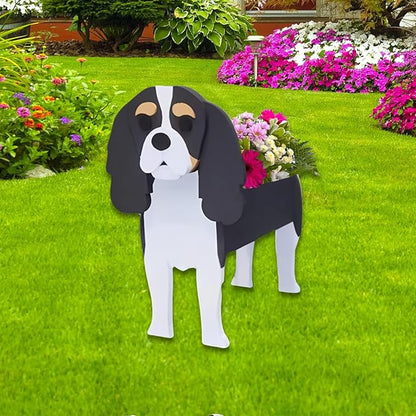 Cavalier King Charles Spaniel Dog Planter Plant Pots,Cute Large Dog Flower Planter,Gifts for Pet Lovers,Unique Animal Plant Pots,Office,Indoor Outdoor Garden Decor(9.84 * 10.24 * 16in)