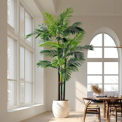 8.2FT Artificial Phoenix Palm Tree Artificial Plants Indoor Outdoor Large Faux Coconut Silk Palm Tree Tropical Fake Tree Faux Sago Palm Plant for Modern Farmhouse Yard Outside Patio Poolside