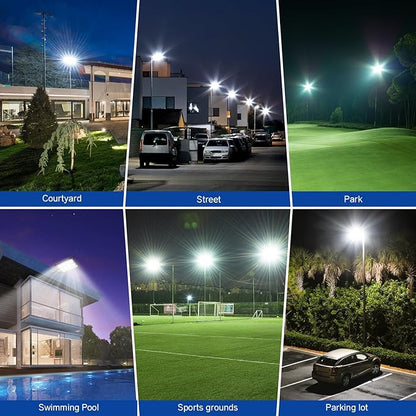 Solar Street Light 8000W, Solar Street Light Outdoor High Lumens, Solar Parking Lot Lights 6500K, Solar Lights Outdoor Motion Sensor Dusk to Dawn for Parking Lot, 2 Pack