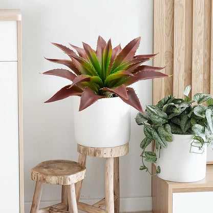 Agusbagli Succulents Plants Artificial, Large Fake Succulents Flowers Unpotted Real Touch Aloe Greenery Plants for Home Outdoor Wedding Floral Arrangement Red