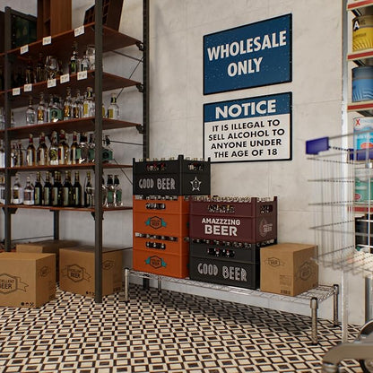 14" Deep x 48" Wide x 8" Height 1-Tier Wire Shelving Kit | NSF Commercial Storage Rack Unit