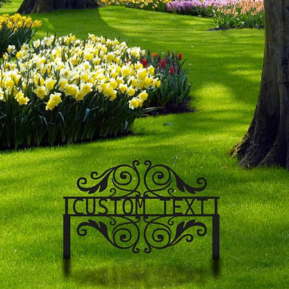 Personalized Metal Garden Sign with Stake, Custom Garden Decor for Outdoor, Custom Family Name Sign, Patio Decorations, Lawn Art, Farmhouse Decorative, Welcome Garden Sign, Housewarming Gift