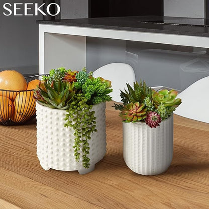 SEEKO Succulents Fake Succulents (28 Pack) – Premium Succulents Plants Artificial for Crafts - Large Assortment for Party, Garden, Home, Outdoor & DIY Floral Decor