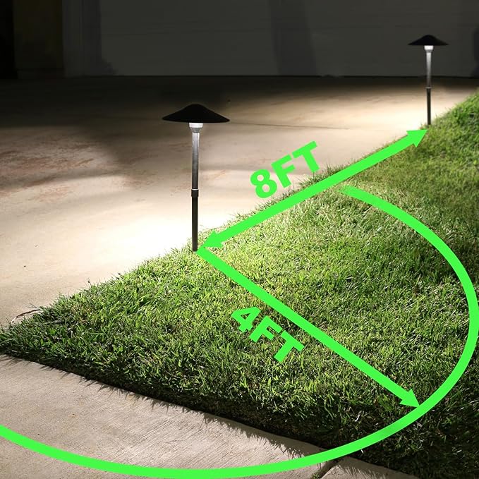 Lumina Lighting® 4W Landscape Lighting 12V Landscape Lights Low Voltage Landscape Path Lights Warm White Waterproof Outdoor Replaceable G4 LED Bulb for Garden Pathway Lawn Yard (Black) (2-Pack)