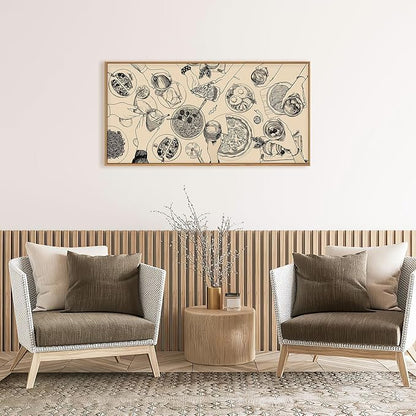 Ausril Cheers Bar Wall Art Framed Canvas Set - Vintage Drink Cocktail Painting, Modern Party Decor, Abstract Friend Pub Prints for Kitchen, Dinning Room, Restaurant, Living Room, Bar - 20x40 Inch