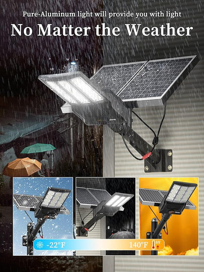 Ofuray OL-10600W Solar Street Lights Outdoor,50,000mAh Solar Parking Lot Security Lights Commercial up to 720,000Lm Distance,IP67 Street Dusk to Dawn with Remote Control for Street,Barn