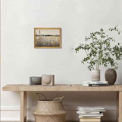 Framed Canvas Wall Art Vintage Wall Decor Landscape Nature Country Wildflower Paintings Bathroom Decor Oil Pictures Modern Farmhouse Cottagecore Print Poster French Country Vintage Painting 8x10 Inch