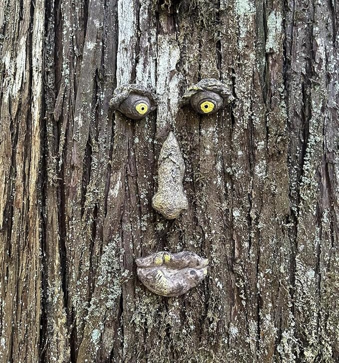 Gnome Open The Door Garden Decor Resin Tree Faces Decor Outdoor Fairy Garden Patio Lawn Porch (Tree face B)