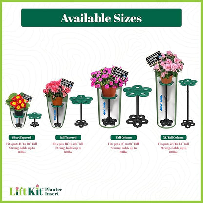 Tall Column Plant Riser Fill Bottom of Tall Flower Pots and Large Plant Containers | Indoor and Outdoor (11-17" Rise, 10" Base, 10" Top)