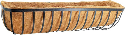 Arcadia Garden Products Hanging Window Basket Metal Trough, 48-inch