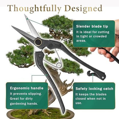 Professional Forged 8.2" Japanese Bud Cutting Pruning Shears Garden Flower Trimming Scissors Made in Japan (Double-blade)