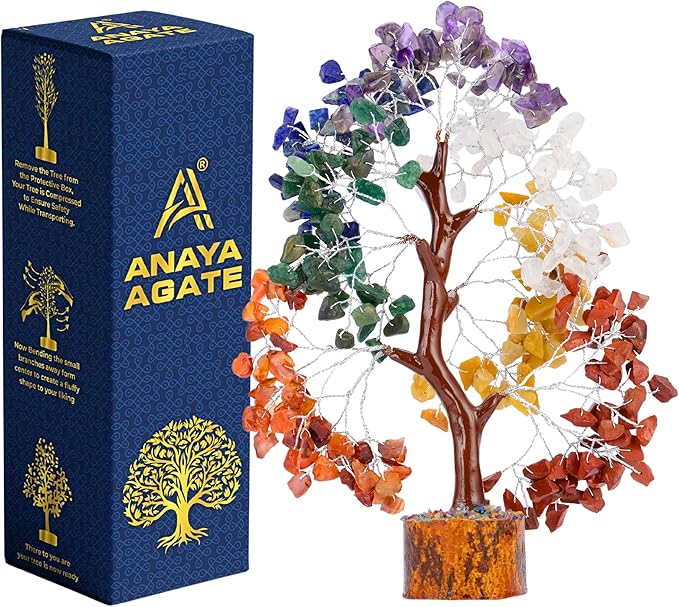 7 Chakra Crystal Tree Birthday Gifts for Women Healing Crystal Tree of Life Sister Birthday Gifts Room & Home Decor Gift for Mom Her Positive Energy New House Warming Gift Women Unique