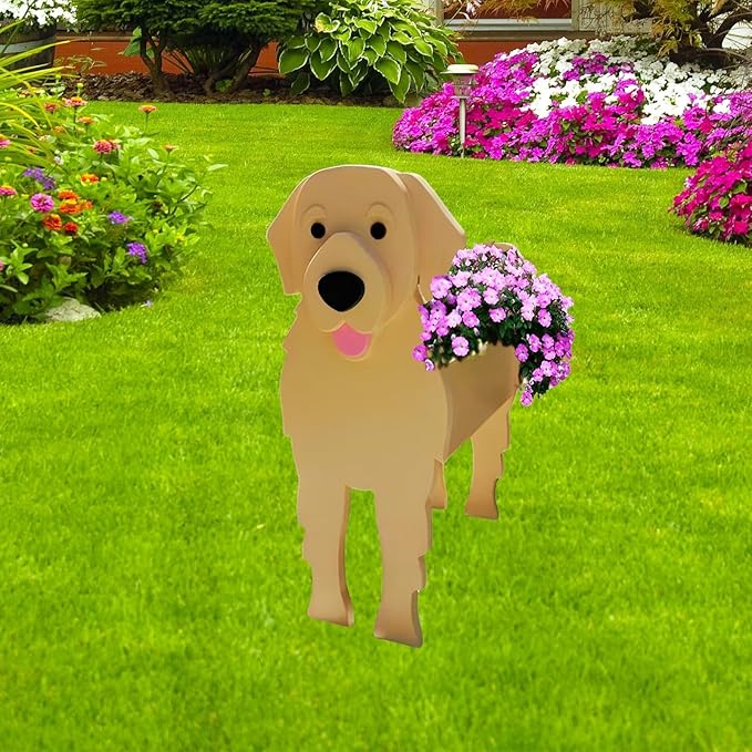 Golden Retriever Dog Planter Plant Pots,Cute Dog Flower Planter,Gifts for Pet Lovers,Unique Plant Pots,Office,Indoor Outdoor Garden Decor