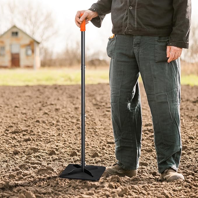 Steel Tampers Tool 10 X 10 Inch,Labor-Saving All-Steel Heavy-Duty, Landscaping, Installing Pavers and Repairing Asphalt Pavements, Black