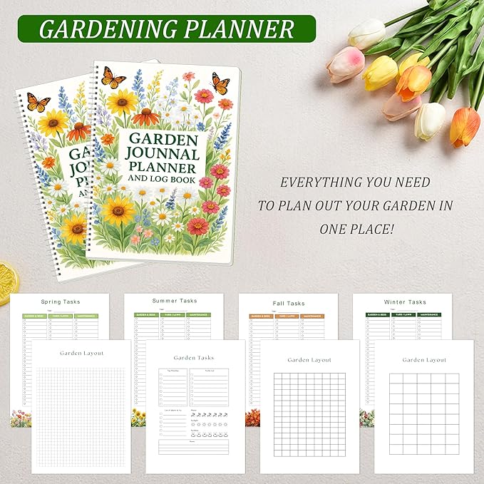 Garden Planner – Garden Journal Planner and Log Book with Monthly & Weekly Checklists, Gardening Journal for Plant Care, Budget, and Harvest Tracking