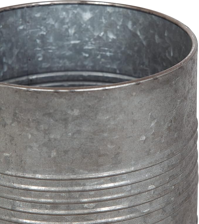 Kate and Laurel Gavri Farmhouse Galvanized Metal and Wood Tabletop Planter Set, 2 Piece, Decorative Metal Planter Centerpiece for Table